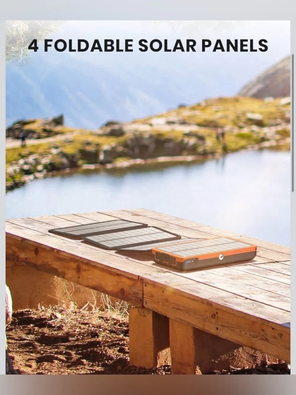 IEsafy Solar Charger 26800mAh Power Bank YD-820S 4 Panels & Compass Survival Kit